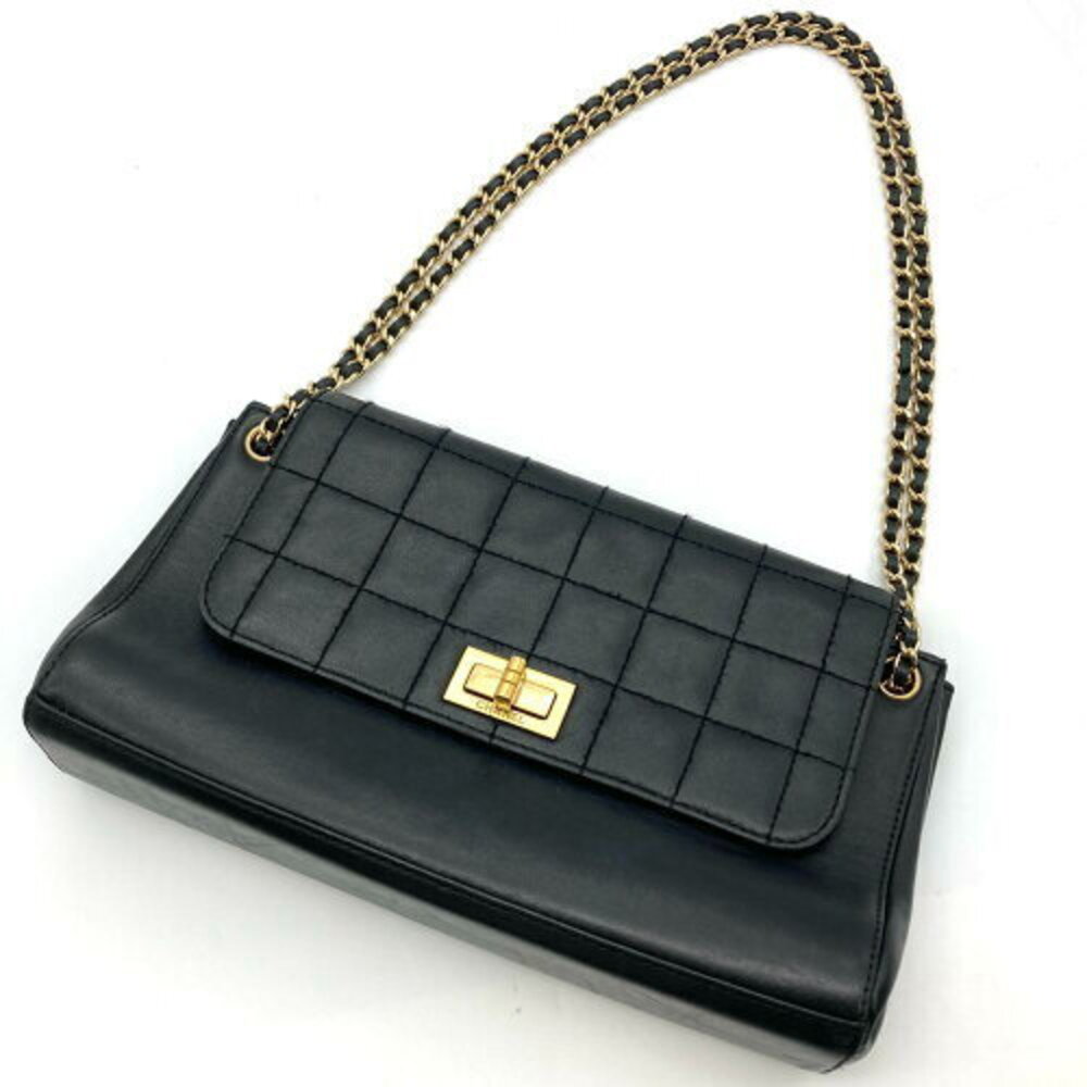 Chanel Bag Lambskin Black Shoulder Chocobar